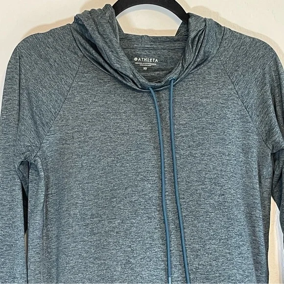 Athleta Uptempo Hoodie Sweatshirt, Bali Green Oceanic Teal - Picture 5 of 11